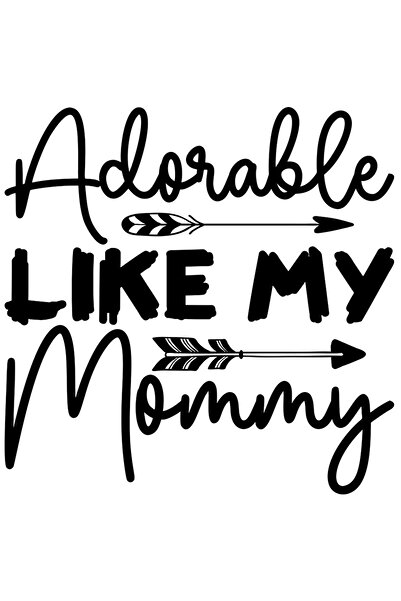 StoryGift Romania Sticker Adeziv 90CM Exterior cu textul in engleza "Adorable like my mommy" - adorabila ca mami