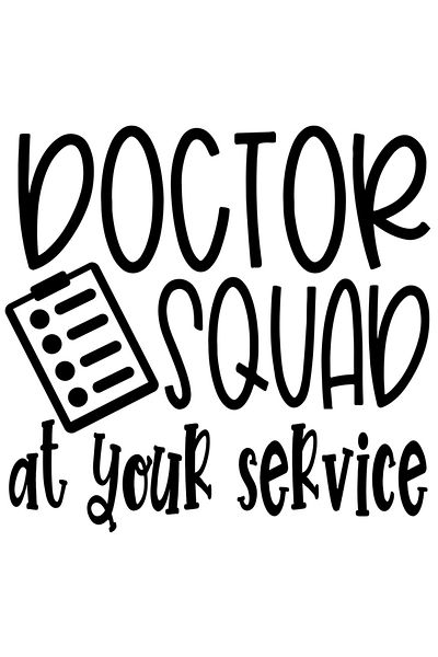 StoryGift Romania Sticker Autocolant 70CM Exterior cu textul "Doctor squad at your service" - echipa de medici l