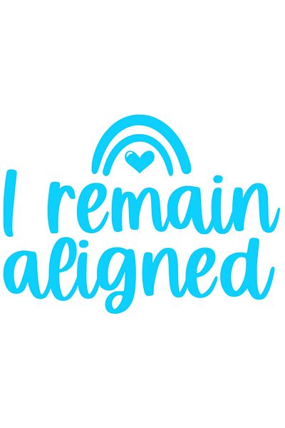 StoryGift Romania Sticker Exterior cu inimioara si mesajul "I remain aligned" - raman aliniat , Vinyl Albast