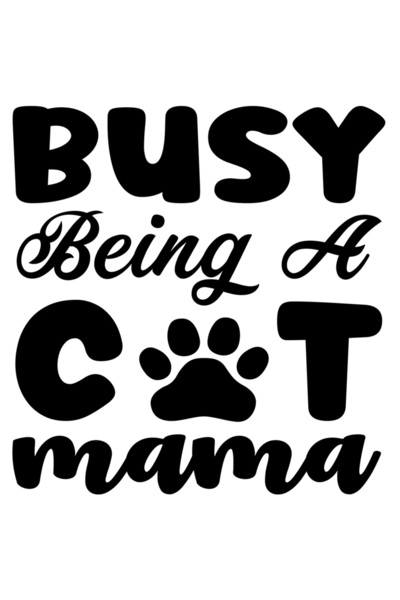 StoryGift Romania Sticker Autocolant 30CM Exterior cu mesajul "Busy being a cat mama" - ocupata sa fie o mama de