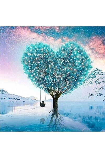 zola Goblen mozaic cu diamante, 5D, model cu arborele inimii, 30 x 30 cm
