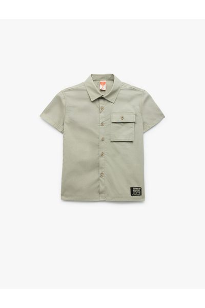 Koton Cotton Short Sleeve Shirt with Flap Pocket Detail