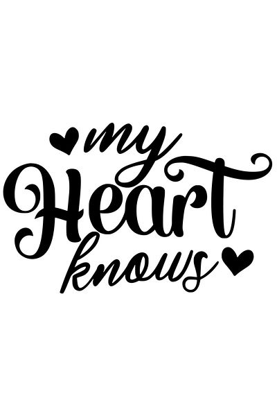 StoryGift Romania Sticker Autocolant 70CM Exterior cu inimioare si mesajul in engleza "My heart knows" - inima m
