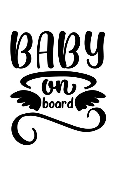 StoryGift Romania Sticker Exterior cu aripi si textul "Baby on board" - bebel...