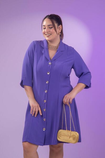 roXLLen 33371 Önü Düğmeli Gömlek Elbise