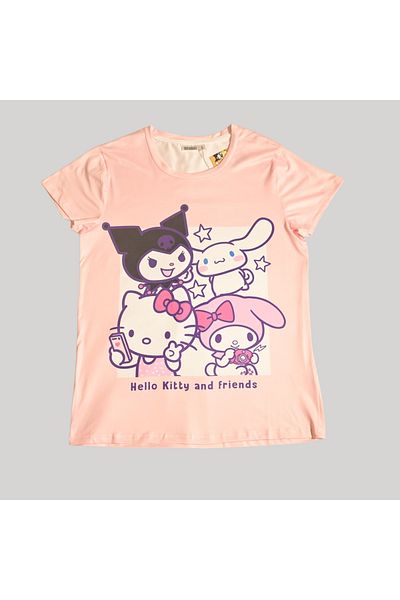 Hello Kitty WOMENS SHORT SLEEVE PAJAMA SETS , SILKY POLYESTER