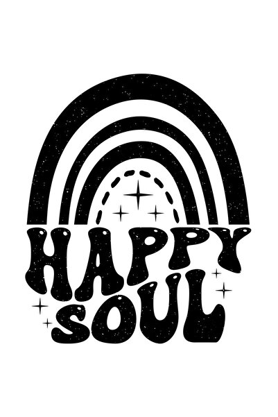 StoryGift Romania Sticker Autocolant 70CM Exterior cu niste porti si cu textul "Happy soul" - suflet fericit , V