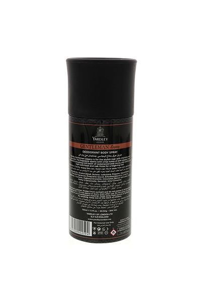YARDLEY Gentleman Legacy Deodorant Body Spray For Men 150 ml