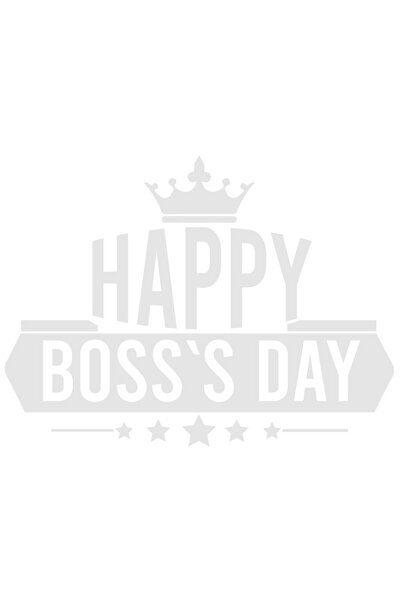 StoryGift Romania Sticker Autocolant 70CM Exterior cu o coroana regala si urarea "Happy boss's day" - zi a sefil