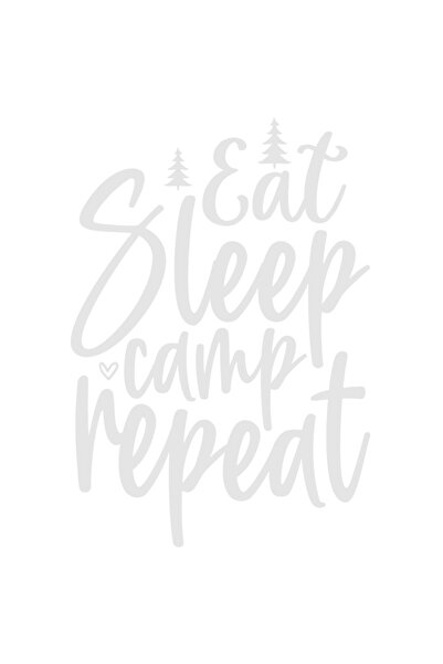 StoryGift Romania Sticker Adeziv 90CM Exterior cu brazi si mesajul "Eat sleep, camp, repeat" - mananca somn camp