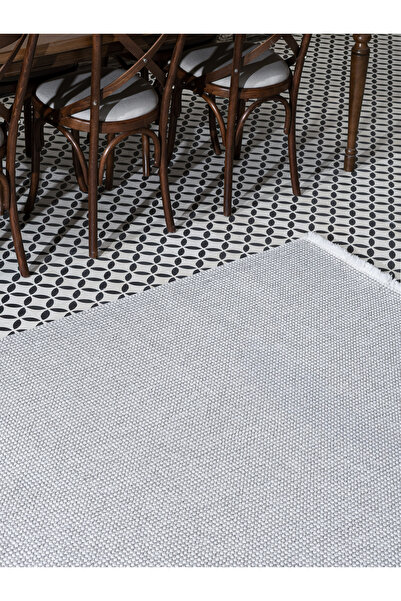 Viviana Home Azura Iskandinav Salon Halısı Mutfak Halısı Yolluk Bukle Dokuma Toz Vermez Halı A.gri Beyaz Azr-04