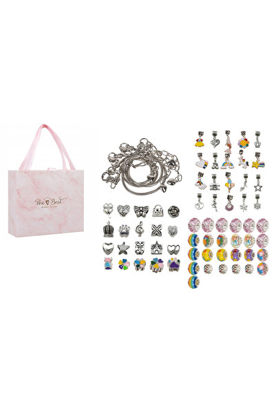 zola Set pentru creat 3 bratari, 65 charmuri, cutie depozitare