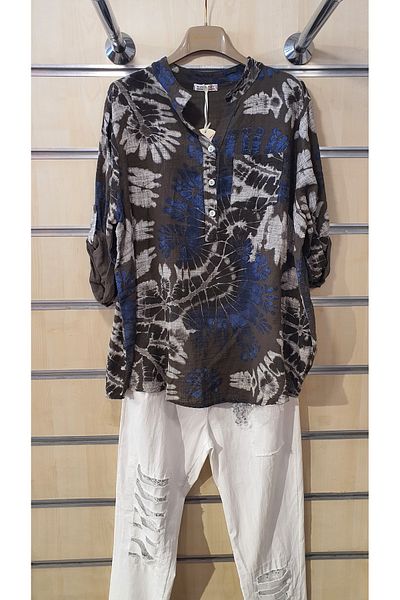 Park Moda Италианска риза с 3 копчета и модел „Колело на късмета“
