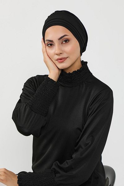 Aisha's Design Pleated Hijab (Sea, Pool) Swimming Cap, B-93Sn