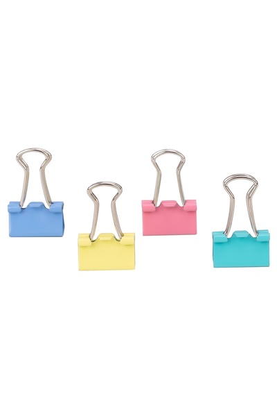 Deli Cleme pentru documente 15 mm colorate, 60 buc./cutie plastic Deli