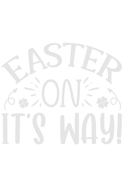 StoryGift Romania Sticker Eticheta 40CM Exterior cu mesajul in engleza "Easter on it's way" - Pastele e pe drum