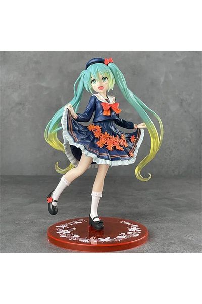 Zigver Anime Hatsune Miku Figure Jk Uniform Dress Action Figures Kawaii Girl Standing Posture Desktop Collect