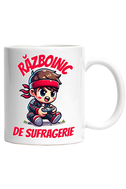 StoryGift Romania Cana cu Baiat Copil Cu Maneta Jocuri Video Text Razboinic D...