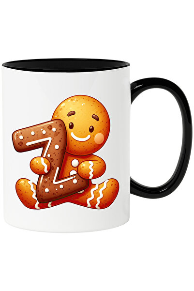 StoryGift Romania Cana cu un omulet facut din turta dulce care tine litera "Z" | ilustratie | elev, Cu Maner Negru