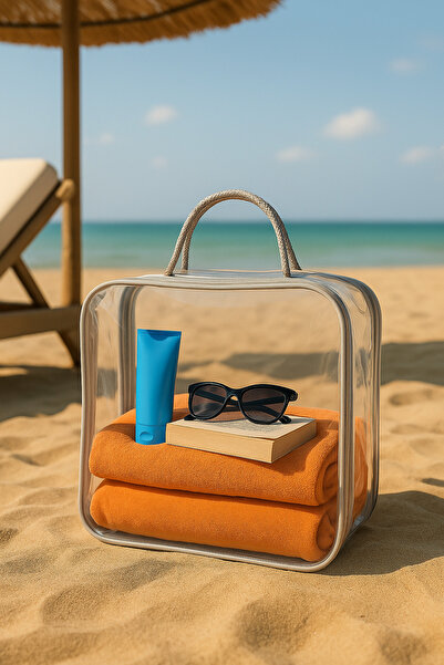 HİG HOME Transparent Beach Bag | Waterproof Organizer | Multi-Purpose Use