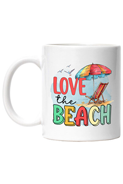 StoryGift Romania Cana cu mesajul "Love the beach", vara, vacanta, relaxare, ...