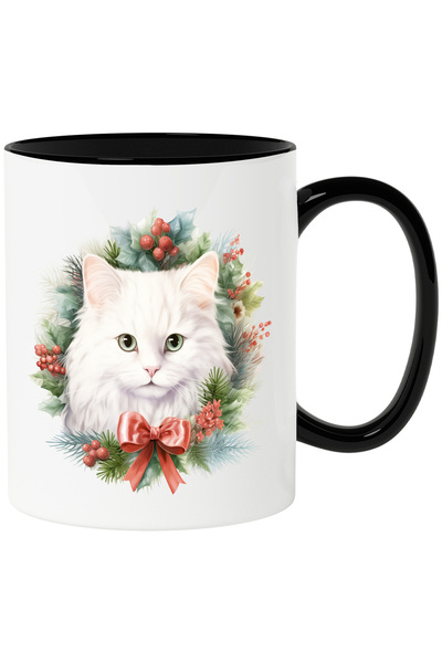 StoryGift Romania Cana cu o pisica alba serioasa | ilustratie | putin surprin...