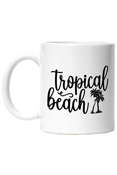 StoryGift Romania Cana cu mesajul "Tropical beach" - plaja tropicala palmieri...