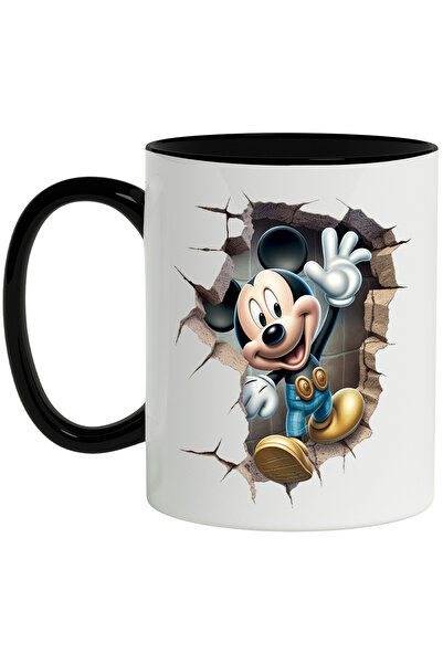 StoryGift Romania Cana Cu Mickey Mouse, Personaj, Disney, Zid, Iubitori De Desene Animate, Multico, Cu Maner Negru