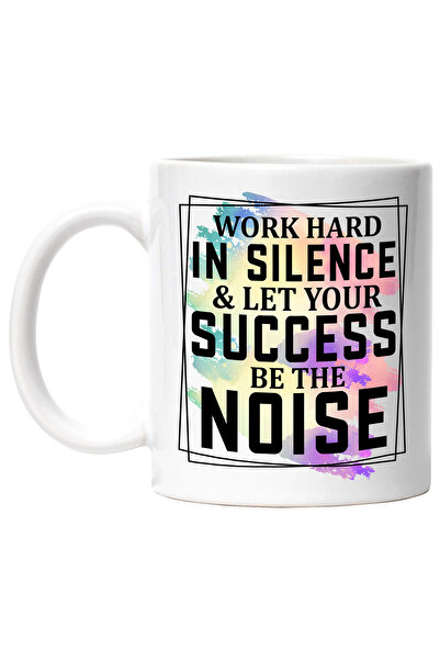 StoryGift Romania Cana cu mesajul "Work hard in silence & let your success be...
