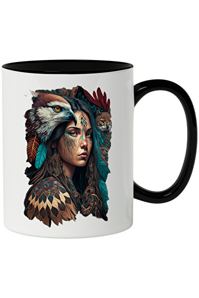 StoryGift Romania Cana Cu Portret, Ameridieni, Pene, Bufnita, Soim, Multicolo...