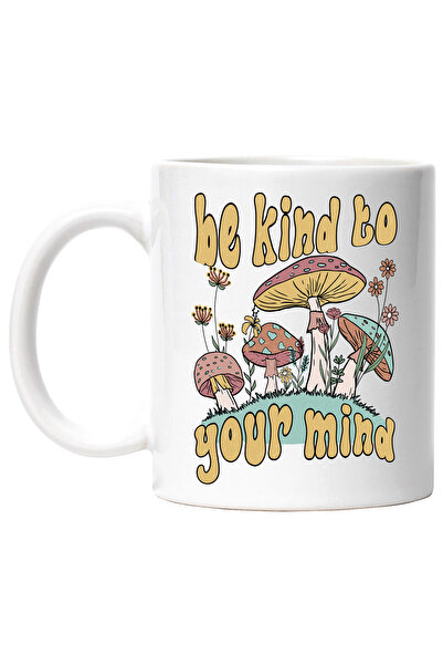 StoryGift Romania Cana cu mesajul "Be kind to your mind", ilustratie, motivat...
