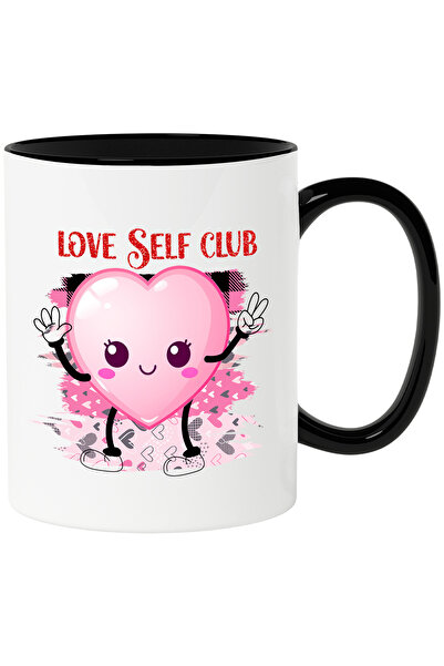 StoryGift Romania Cana cu o inima fericita cu mesajul "Love Self Club", iubes...