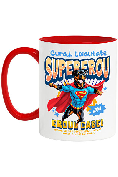 StoryGift Romania Cana cu Rottweiler Caine In Costum de SuperMan cu Pelerina,...