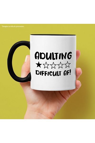 StoryGift Romania Mug for those who think it's too difficult to be adults with Black Handle, With Handle, STG