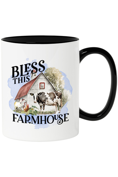 StoryGift Romania Cana cu ferma cu animale cu mesajul "Bless this Farmhouse",...