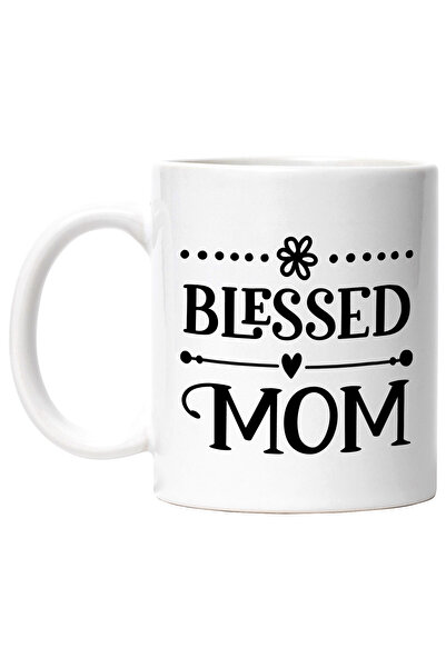 StoryGift Romania Cana cu inimioara si textul in engleza "Blessed mom" - mama...