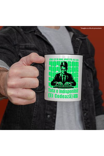 StoryGift Romania Mug Dad is unavailable, he codes, family, IT, love, 330ml, Ceramic with Ma, With, STG