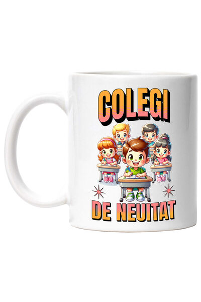 StoryGift Romania Cana cu Grup Elevi Veseli In Banci Scoala Text Colegi De Ne...