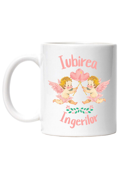 StoryGift Romania Cana cu Copii Cu Aripi Zburatori Baloane inimioare Text Iub...