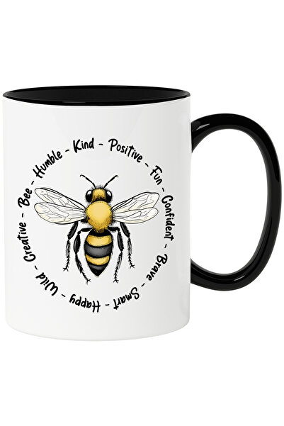 StoryGift Romania Cana cu albina calitati "Kind - Positive - Fun - Confident ...