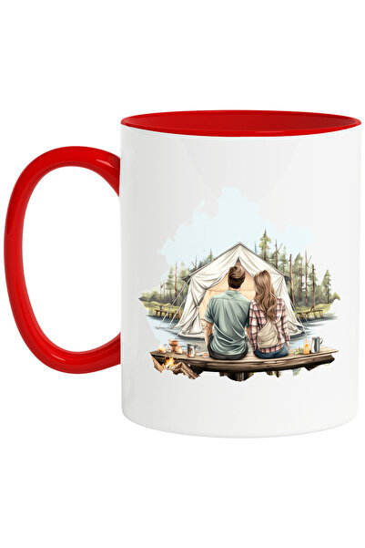 StoryGift Romania Cana cu o femeie si un barbat care stau pe o bancuta | ilus...