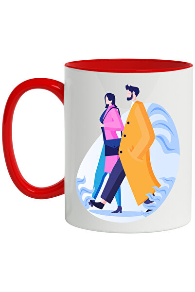 StoryGift Romania Cana Cu Geanta, Palton, Cuplu, Plimbare, Multicolor 330 ml,...