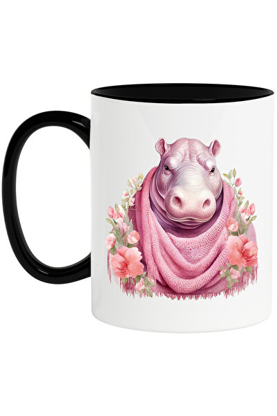 StoryGift Romania Cana cu un hipopotam nervos | ilustratie | floricele | hain...