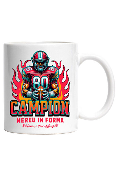 StoryGift Romania Cana cu Jucator De Fotbal American Casca Uniforma Roz Flaca...