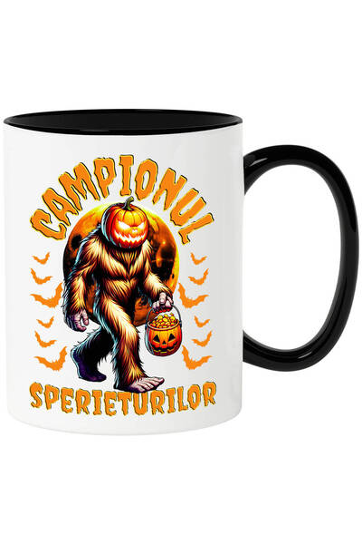 StoryGift Romania Cana cu Monstru Cu par Si Cap De Dovleac Text Campionul Spe...