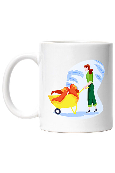 StoryGift Romania Cana Cu Ingrijitor, Maimute, Roaba, Multicolor 330 ml, Cera...