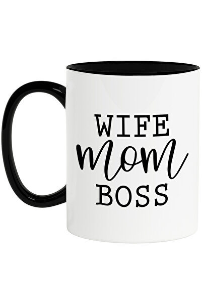 StoryGift Romania Cana cu textul in engleza "Wife, mom, boss" - sotie mama se...