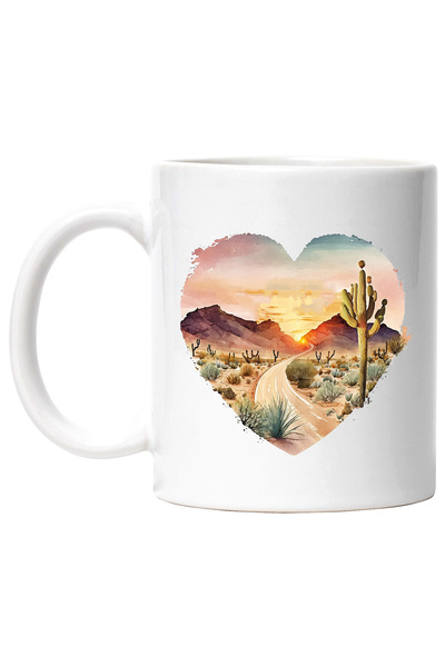 StoryGift Romania Cana cu un peisaj din Texas | ilustratie | cactus | forma d...