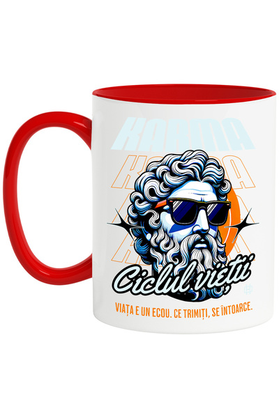 StoryGift Romania Cana Karma Ciclul vieţii statuie cu ochelari Grecia, 330ml,...