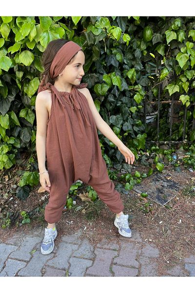 Bebeu 100% Organic Double Layer Muslin Girl's Shalwar Jumpsuit